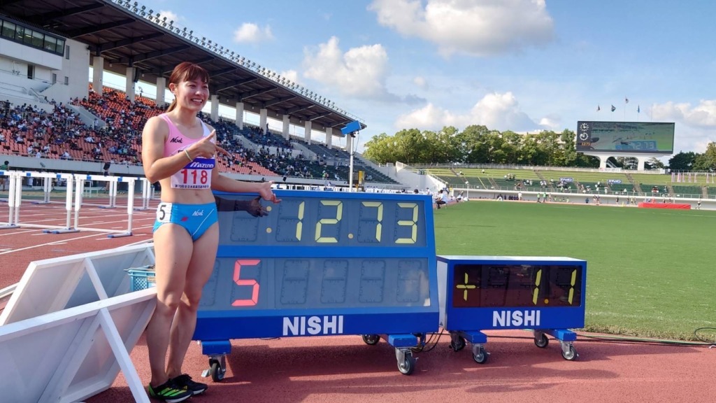 福部真子選手日本新記録更新12.73